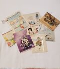 Lot Of 10 Antique Mixed Greeting Cards 1920 s - 40 s - Used