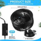 2 Pcs 360 Degree Car Fan 6   12v Fan Portable Cooling Fan  suction Cup 