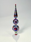 2017 Christopher Radko Shiny Brite 11 5  Glass Tree Finial Topper With   