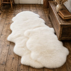 Genuine White Double Pelt Sheepskin Rug Large 2 Pelt Sheep Skin Fur Wool Throw