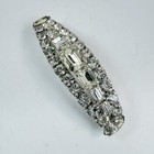 Vtg Kramer Of New York Signed Rhinestone Silver Tone Hair Barrette Clip Holder