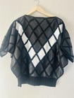 1970s Black And White Leather  Pact Work  Top Size  S 