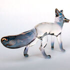 Fox Figurine Hand Blown Glass Gold Crystal Sculpture