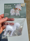 Rare  Leewards Elusive Unicorn Flocked Vtg Sequin Bead Christmas Ornament Kit
