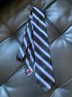 Boys Nordstrom Luxury Tie Black Blue Gold Striped Woven Silk Necktie 50  X 2 75 