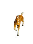 Vintage Japan Porcelain Foal Figurine Brown   White Horse Colt