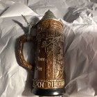 German Lidded Beer Stein Relief Breweriana Theme Made In Germany