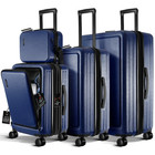 4 Piece Hardshell Exapandable Luggage Set  Spinner Luggage Suitcase Set  Navy Bl