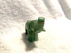 Green Aventurine Hand Carved Elephant Figurine 2 1 4  Tx 2 3 4  X 3 4  Good Luck