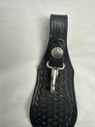 Vintage Bianchi Basket Weave Police Leather Key Holder For Belts