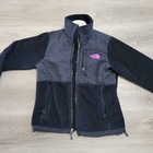The North Face Women   s Fleece Jacket Black Pink Logo Breast Cancer Ribbon Zip
