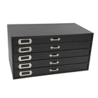 Sswbasics Black Faux Leather 5-drawer Jewelry Storage Organizer Box