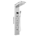 Shower Panel Set With Waterfall rainfall Overhead   Handheld Function Silver
