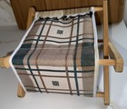 Vintage Small Knitting Sewing Craft Yarn Caddy Basket Bag Folding Wood Frame 8x8