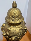 Vintage Golden Angel Figural Cherub  Art Decor  3d  Urn Ginger Jar  Lidded Vase 