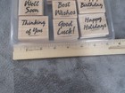 Stampin Up Stamp Bold   Basic Greetings Wood Mounted Rubber 1997 Vintage 7 Piece