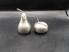 Vintage Pewter Pear   Apple Salt   Pepper Shakers