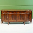 Louis Flame Mahogany 4 Door Sideboard Server Buffet With Inlay