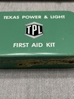 Vintage Texas Power   Light Tpl Metal First Aid Kit Full W  Contents 1960s   70s