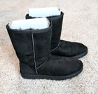 New Ugg Australia Women s Suede Classic Short Pull On Boots Black