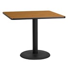 36  Square Natural Laminate Table Top With Base - Table Height Restaurant Table
