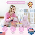 Girls Tea Party Set - 18 Pcs Pink Childs Tea Set With Picnic Cloth - Gift Rea