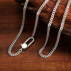Solid 925 Sterling Silver Curb Miami Cuban Link Chain Necklace Men Women 22-24 