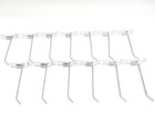 Lot Of 13 12  White Long Slatwall Display Peg Hooks Polished Chrome
