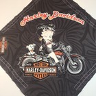 Vintage Harley Davidson Betty Boop Bandana Logo  23  X 23  Made In Usa 
