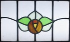Pretty Mackintosh Rose Old English Leaded Stained Glass Window 24  X 18 