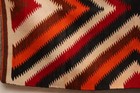 Antique Large Navajo Rug Native American Red Eye Dazzler 60x35  Vtg Weaving