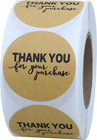 Kraft Paper Thank You For Your Purchase Stickers 1 5  Round 500 Labels Per Ro   