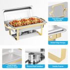 8x 8 Qt Chafing Dish Tray Buffet Catering Chafers Stainless Steel Gold   Silver