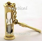 Lot Of 100 Brass Nautical Hourglass Key-ring Sand Timer Key-chain Christmas Gift
