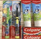 Colgate Kids Batman Bluey Electric Toothbrushes 5 Toothpaste Bubblefruit Nosugar