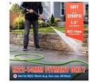 Yamatic 50 Ft 1 4 In M22-14mm Female Pressure Washer Hose 3200 Psi   Adapters