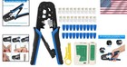 Rj45 Crimping Tool Kit With 20 Connectors And Cable Tester - Safe   Durable