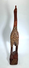 Mcm  Vintage  Hand Carved Wood Shorebird crane stork Folk Art Figurine