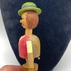 Vintage Mechanical Hand-carved Wooden Wine Cork Stopper Animated Drinker