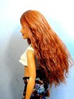 Barbie Doll Wig Size 4 Tibetan Lamb Mohair Ooak Custom  60 Auburn Red