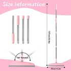 Oooflower Multifunction Silicone Broom  54 Inch Adjustable Long Handle Pink