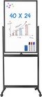 Magnetic Mobile White Board  40 X 24 Double Sided Dry Erase Board Rolling Whi   
