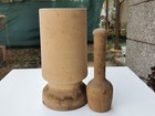 Antique Primitive Old One Piece Wood Very Big Massive Wooden Mortar For Spices
