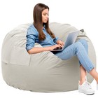 Oversized Round Bean Bag Chair - Comfy Sofa With Foam Filling  Removable Cover