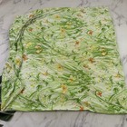 Vintage 70s Bed Sheets Fortrel Green Orange Butterfly Floral King Fitted Flat