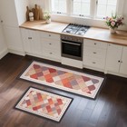 Anti Fatigue Kitchen Mat Set  Non-slip Waterproof Pvc Floor Mats  Floral Patt   