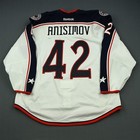 2014-15 Artem Anisimov Columbus Blue Jackets Game Used Worn Nhl Hockey Jersey