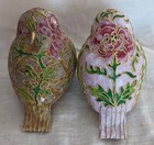 Two Cloisonne Bird Ornaments One With Hanger