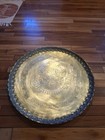 Antique Middle Eastern Tray    Brass Prayer Arabic   Brass 30 Inch Unique 