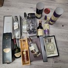 Lot Of 9 Empty Bottles Alcohol Liquor Assorted Full Size With Box